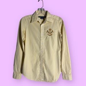 𝅺RALPH LAUREN SPORT NWOT crested button-down shirt size 2